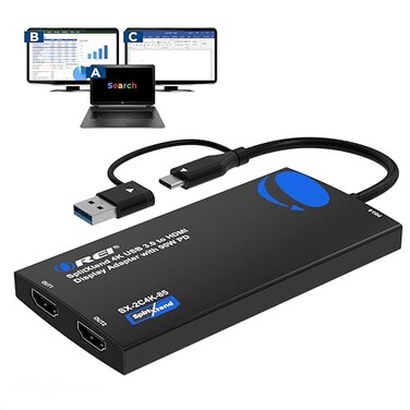 OREI SplitExtend 4K HDMI Splitter Extended Display for Dual Monitor MultiMonitor Display 3 Separate Screens USB A USBC Adapter to HDMI 20 4K60hz 90W PD Charger DisplayLink MacOS Windows