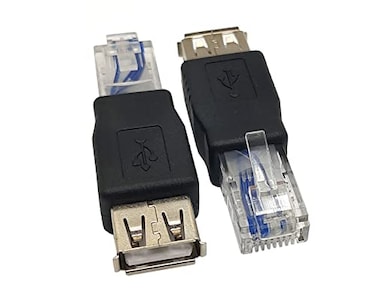 Haokiang 2Pack USB RJ45 USB20 A Female to RJ45 Ethernet Male AF8P8C Connector USB Transfer Network Plug Adapter