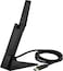 MSI AXE5400 WiFi 6E USB Adapter WLAN up to 5400 Mbps 6GHz 5GHz 24GHz Wireless USB 32 Gen 1 MUMIMO 2X HighGain TriBand Antennas Beamforming WPA3 Cradle Included