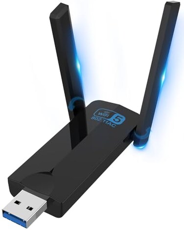 NILONE Wireless USB 30 WiFi Adapter for Desktop PC AC 1300Mbps USB WiFi DualBand Network Adapter for PC with 400Mbps24G 867Mbps5GDual 5Dbi Antennas Wireless WiFi Dongle for Windows111087