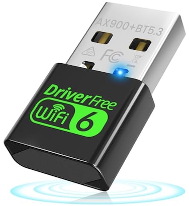 Auscoumer USB WiFi 6 Adapter for PC Desktop Laptop 900Mbps Dual Band 245GHz with Bluetooth 53 Nano Size Plug Play Windows 1110 DriverFree Reconnect 7 Devices Simultaneously