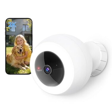 Noorio B310 Wireless Outdoor Security Camera with 600lm Spotlight 12600mAh BatteryPowered Solar Camera with 16GB Free Local Storage 2K Color Night Vision 24GHz WiFi Only