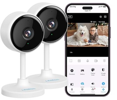 litokam Indoor Cameras for Home Security with Night Vision Pet Camera with Phone App WiFi Home Security Camara Baby Monitor Work with Alexa Motion Detection 2 Pack 2K