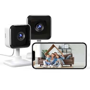 GNCC 2K Indoor Security Camera 2 Packs Cameras for Home Security WiFi Cameras MotionSound Detection Night Vision 2Way Audio RealTime Alert Cloud SD Card Storage 24G WiFi Only