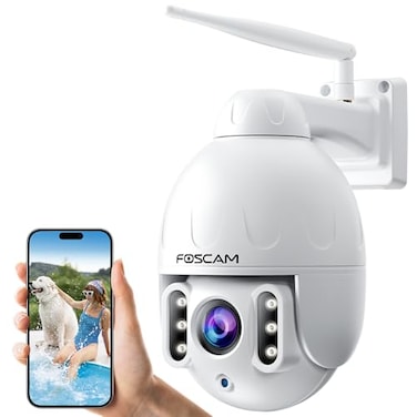 FOSCAM SD4 2k 4MP Outdoor Security Camera 5G24GHz WiFi PTZ IP Surveillance Camera with 4X Optical Zoom Smart AI Human Detection 2Way Audio 165ft Night Vision CMOS Image Sensor IP66