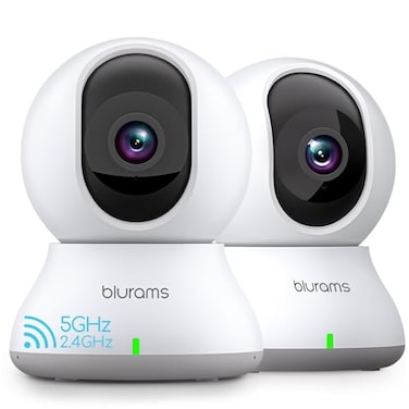 blurams Security Camera 2K Baby Monitor Dog Camera 360degree for Home Security White2Pack