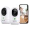 INFIYA 2K Indoor CameraOneTouch Call BabyElderly Monitor Pet Camera 360 PTZ Intelligent Tracking for Home Security Compatible with AlexaGoogle Home24GHz WiFi Only K7 2P
