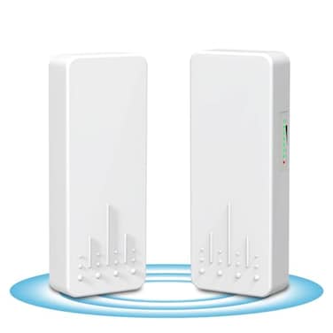NICGIGA Outdoor Wireless Bridge 58G 4KM Transmission WiFi PointtoPoint Wireless Ethernet Bridge Router with 2 Gigabit RJ45 LAN Ports 2Pack CPE Factory Pairing Without Setting Plug and Play