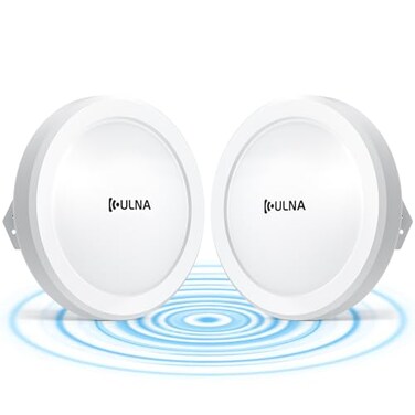 ULNA Wireless Bridge CPE609P 1000Mbps Point to Point WiFi Bridge Outdoor 5KM WiFi Internet Bridge Kit 58G PtP PtMP Wireless CPE with 2 Gigabit LAN Ports14dBi Antenna IP65 Weatherproof Plug Play