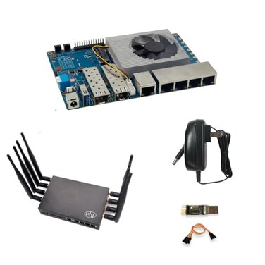 youyeetoo BPIR3 WiFi 6 Router Development Board with MediaTek MT7986 Chip 2GB DDR RAM 8GB eMMC Flash Dual GbE LAN for IoT Router Projects M2 KeyE PCIe Interface Banana pi R3 Router Board Kits