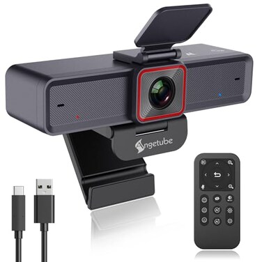 Angetube 4K AI Webcam AITracking Web Camera Dual AI NoiseCancelling Microphones HDREnabled USB 30 Remote Control SonySensor Adjutable Field of View Work with Teams Zoom Webex