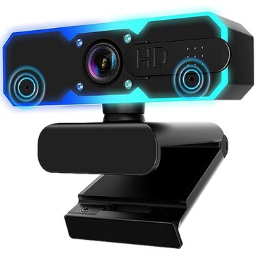 NBPOWER 1080P 60FPS Streaming Camera Webcam with Microphone and Fill RGB LightAutofocusWork with LaptopDesktop ComputerWinsdowsMac OSPC Computer for Camera