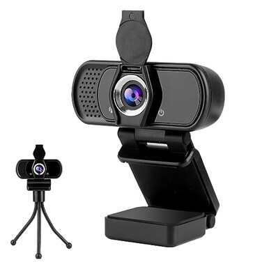 xinidc Full 1080P HD Webcam with Microphone USB Webcam for Laptop and Desktop External Web Camera Streaming PC Web Camera with Privacy Cover and Tripod Widescreen Web cam for Zoom Skype YouTube