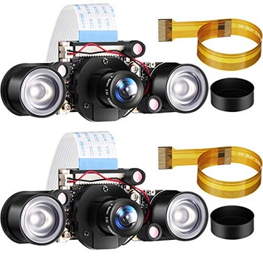 Weewooday 2 Sets for Camera 1080P Webcam 5MP OV5647 Sensor Day and Night Vision IRCut Video Focus Adjustment Compatible with Raspberry Pi RPi 4 3 BB 2B 3A 2 1 Camera