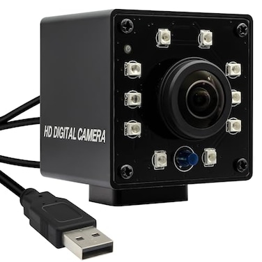 Magnolia 1080P DayNight Vision USB Camera with Auto IRCut Switching 166Degree Fisheye Lens Wide Angle Webcam OV2710 30FPS60FPS120FPS High Speed Security Camera PlugPlay for Remote Monitoring3D Printer