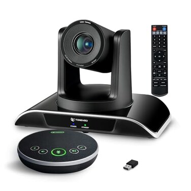 TONGVEO AllinOne Conference Room Video Camera System Al AutoTracking HD1080P 60fps 3X Optical Zoom USB30 HDMI PTZ Camera and Bluetooth Conference Speakerphone with Microphones