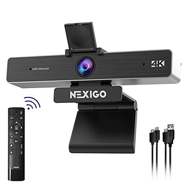 NexiGo Zoom N950P Gen 2 4K Zoomable Webcam RF Remote SonyStarvis Sensor 5X Digital Zoom Pro Web Camera with Dual Stereo Mics