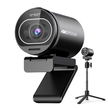 EMEET S600 4K Webcam with Tripod for Streaming Sony 1255 Sensor PDAF Autofocus 1080P60FPS 2 Noise Reduction Mics Builtin Privacy Cover 73 FOV Streaming Webcam for ProductGameBeauty