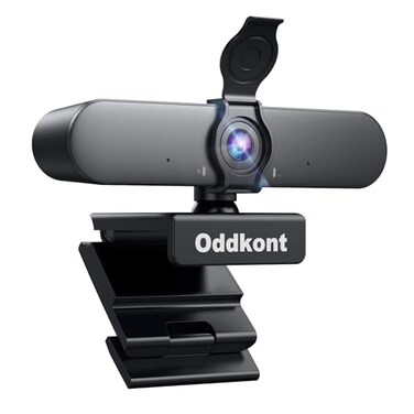 oddkont Full HD 1080P Webcam with Microphone AutoLight Balance Rotatable DesignPrivacy Cover Plug and Play for Zoom SkypeWeb Conferencing Compatible with Windows Mac Laptop Desktop