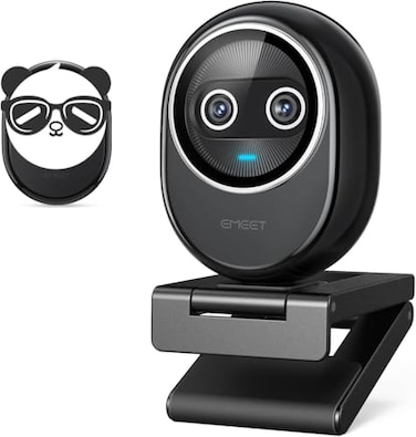 EMEET Piko Piko Plus Worlds 1st DualCamera AIPowered 4K Webcam 1255 Sony Sensor 3 Mics3 Sound Modes Panda Magnetic Privacy Cover USB CCCA Ideal for Livestreamers
