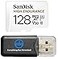 Everything But Stromboli SanDisk High Endurance 128GB TF Card MicroSDXC Memory Card for Dash Cams Home Security System Video Cameras SDSQQNR128GGN6IA Class 10 Bundle with 1 MicroSD Card Reader