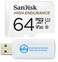Everything But Stromboli SanDisk 64GB High Endurance Micro SD Memory Card Works with Wyze Cam v3 Pro Wyze Cam Outdoor v2 Smart Camera SDSQQNR064GGN6IA Bundle with 1 MicroSDHC SD Card Reader