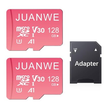 JUANWE 128GB Micro SD Card 2 Pack 128GB TF Card with Adapter microSDXC Memory Card for Camera Drone U3 A1 V30 4K UHD UHSI SD Card