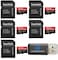 Everything But Stromboli SanDisk 128GB Micro SDXC Extreme Pro Memory Card Five Pack Works with GoPro Hero 7 Black Silver Hero7 White UHS1 U3 A2 Bundle with 1 Micro Card Reader