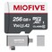 Miofive Memory Card Ultimate Micro SD Card with USB 30 TypeC Card Reader 170MBs C10 U3 A2 V30 4K for Dash Cams Android Smartphones Tablets and Gaming Devices 256GB