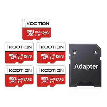 KOOTION 128GB Micro SD Card 5 Pack microSDXC UHSI Memory Card with Adapter U1 Full HD C10 TF Flash Card for Smartphone