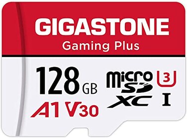 Gigastone 128GB Micro SD Card Gaming Plus MicroSDXC Memory Card for NintendoSwitch 1 Wyze GoPro Dash Cam Security Camera 4K Video Recording UHSI A1 U3 V30 C10 up to 100MBs with Adapter