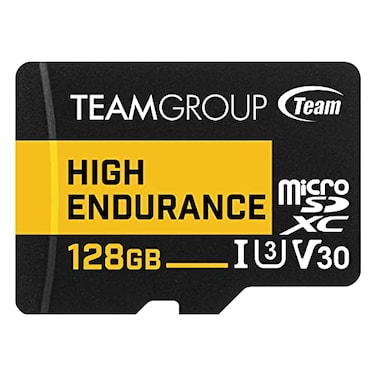 TEAMGROUP HIGH Endurance 128GB Micro SDXC UHSI U3 V30 4K 100MBs Designed for Monitoring Stable Durable Long Lasting Flash Memory Card Support 4K Full HD Video Recording THUSDX128GIV3002