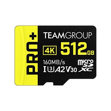 TEAMGROUP A2 Pro Plus Card 512GB Micro SDXC UHSI U3 A2 V30 ReadWrite up to 160110 MBs for NintendoSwitch Steam Deck Tablets Smartphones with Adapter TPPMSDX512GIA2V3003