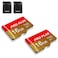 Bliksem 2 Pack Memory Card 16GB with Adapter High Speed TF Card UHSI C10 A1 Memory TF Card for TabletMobile PhoneCameraCar AudioGame Console TF162 Red Gold 16GB