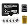 Cloudisk Pack of 5 Micro SD Card 2GB Flash Memory Card C6 with SD Adapter Card Reader 2 GB