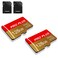 Bliksem 2 Pack TF Card 128GB with Adapter High Speed Memory Card UHSI C10 A1 Memory TF Card for TabletMobile PhoneCameraCar AudioGame Console TF162 Red Gold 128GB