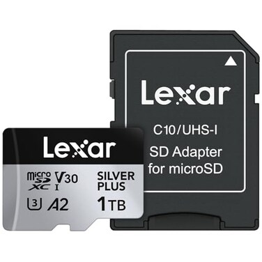 Lexar 1T Professional Silver Plus Micro SD Card UHSI C10 U3 V30 Full HD 4K Up to 205150 MBs microSDXC Memory Card for Videographers Gamers LMSSIPL001TBNANU