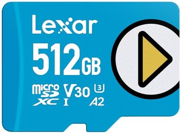 Lexar 512GB Play Blue Micro SD Card UHSI C10 U3 V30 A2 4K Up to 160MBs microSDXC Memory Card Expanded Storage for NintendoSwitch 1 Gaming Devices Smartphones Tablets LMSPLBL512GBNNNU