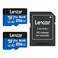 Lexar 256GB 2 Pack Blue Micro SD Card Up to 160MBs microSDXC UHSI Memory Card with SD Adapter C10 U3 A2 V30 Full HD 4K UHD High Speed TF Card