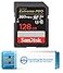 Everything But Stromboli SanDisk Extreme Pro 128GB SDXC UHSI Card Works with Canon Mirrorless Camera EOS R6 II SDSDXXY128GGN4IN Class 10 U3 Bundle with 1 30 Micro SD Memory Card Reader