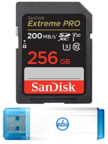 Everything But Stromboli SanDisk Extreme Pro 256GB SD Memory Card Works with Panasonic Mirrorless Camera Lumix DCS5IIX and Lumix DCS5II SDSDXXD256GGN4IN Bundle with 1 30 Micro SD Card Reader