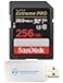 Everything But Stromboli SanDisk 256GB Extreme Pro UHSI SD U3 A2 V30 Memory Card Works with Sony Mirrorless Camera ZVE1 SDSDXXD256GGN4IN 4K UHD Bundle with 1 SDXC Card Reader