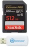 Everything But Stromboli SanDisk Extreme Pro 512GB UHSI SD U3 A2 V30 Memory Card Works with Sony Mirrorless Camera ZVE1 SDSDXXD512GGN4IN Fast 4K UHD Bundle with 1 SDXC Card Reader