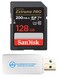 Everything But Stromboli SanDisk 128GB SD Extreme Pro Memory Card Works with Sony Alpha a7 III a7 II a7 a7s a7s II Mirrorless Camera SDSDXXD128GGN4IN Bundle with 1 MicroSDXC SD Card Reader