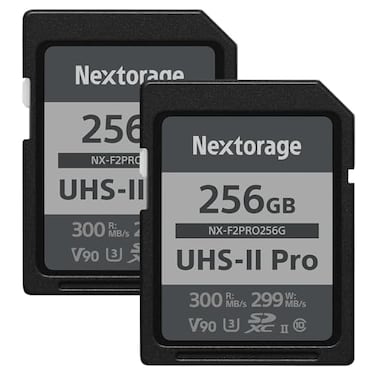 Nextorage 256GB SDXC UHSII V90 SD Card Japanese Brand pSLC Max Write Speed 299MBs Max Read Speed 300MBs 4K Recording F2PRO Series 2PXF2PRO256G SDXC Card for Digital Camera