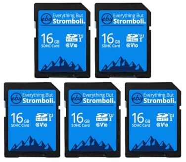 Everything But Stromboli 16GB SD Card 5 Pack Speed Class 10 UHS1 U1 C10 16G SDHC Memory Cards for Compatible Digital Cameras Computer Trail Cams