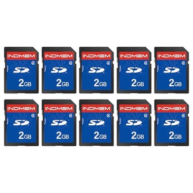 READYXIO INDMEM 2GB SD Card 10 Packs Class 4 2GB Flash Memory Card MLC Standard Secure Digital Cards Camera Card
