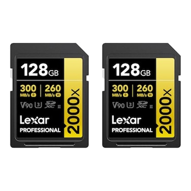 Lexar LSD2000128GB2NNU Professional Sdxc Memory Card 2000x 128gb Class 10 V90 Uhsii U3 Wo Reader R300w260mbs