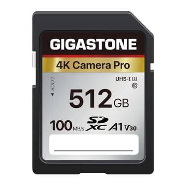 Gigastone 5Years Data Recovery GIGASTONE SD Card 512GB Memory Card 4K Pro Series Speed Up to 150MBs Compatible with Digital Camera SDXC A1 V30 UHSI