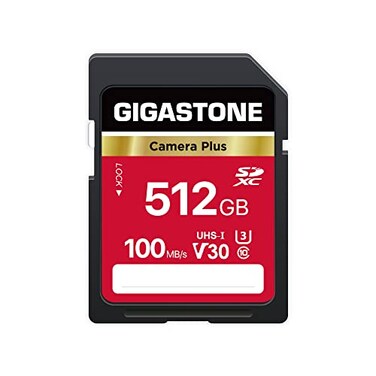 GIGASTONE 512GB SD Card Camera Plus UHSI V30 U3 SDXC Memory Card High Speed UHD Video Compatible with Kodak Olympus Digital Camera with 1 Mini case